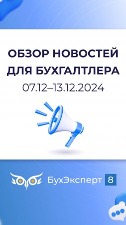 Обзор новостей для бухгалтера за 07.12–13.12.2024