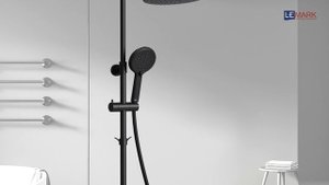 Термост. смеситель для ванны/душа с рег. штангой и верх. д/л «Тропич. дождь» LEMARK TROPIC LM7012BL