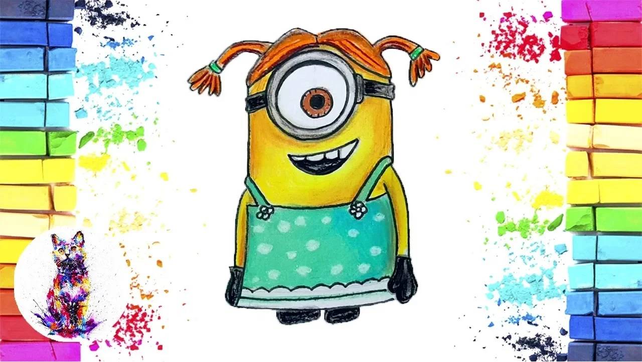 Как нарисовать Миньона Девочку | How to Draw a Girl Minion | Миньоны