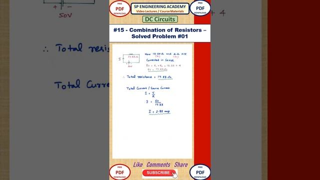 DC15   Combination of Resistors - Solved Problem #01 - DC Circuits - Basic Electrical Engineering