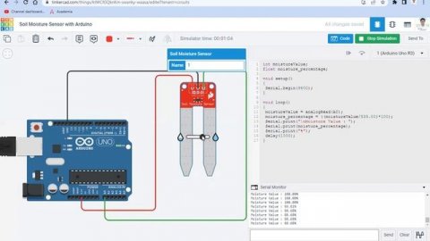 Soil Moisture Sensor & Arduino using Tinkercad