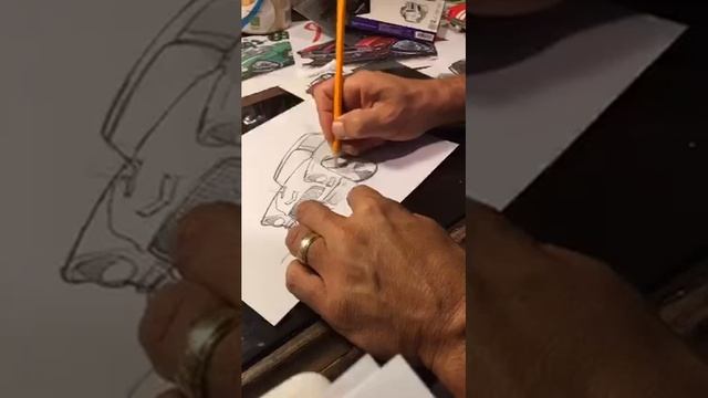 Drawing a CARtooned 1955 Chevy