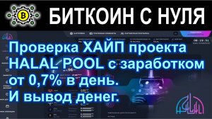 Проверка ХАЙП проекта Halal Pool, с заработком от 0,7% в день. И вывод денег.