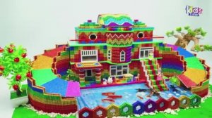 Магнитные шарики - Постройте Дом Майнкрафте с Двойной Гигантской Блестящей горкой