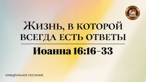 "Жизнь, в которой всегда есть ответы", кафедральное послание 15.12.2024