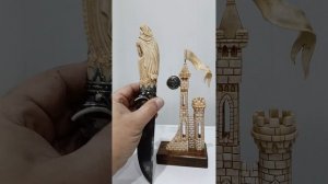 нож на подставке "Рыцарь" от Седова Сергея рог лося