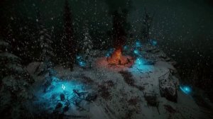 Имитация жизни во время метели и зимнего шторма в средневековой деревне
