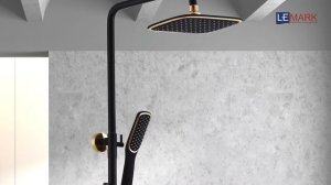 Смеситель для ванны и душа с  верхней душевой лейкой  «Тропический дождь»  LEMARK SWAN LM5462BG