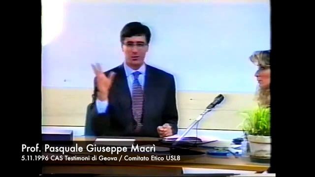Comitato Etico USL8 - Prof. P.G. Macrì  5111996 CAS Testimoni di Geova - Convegno Pubblico