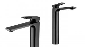 Распаковка чёрного высокого смесителя для раковины Swedbe Kronos 2015B