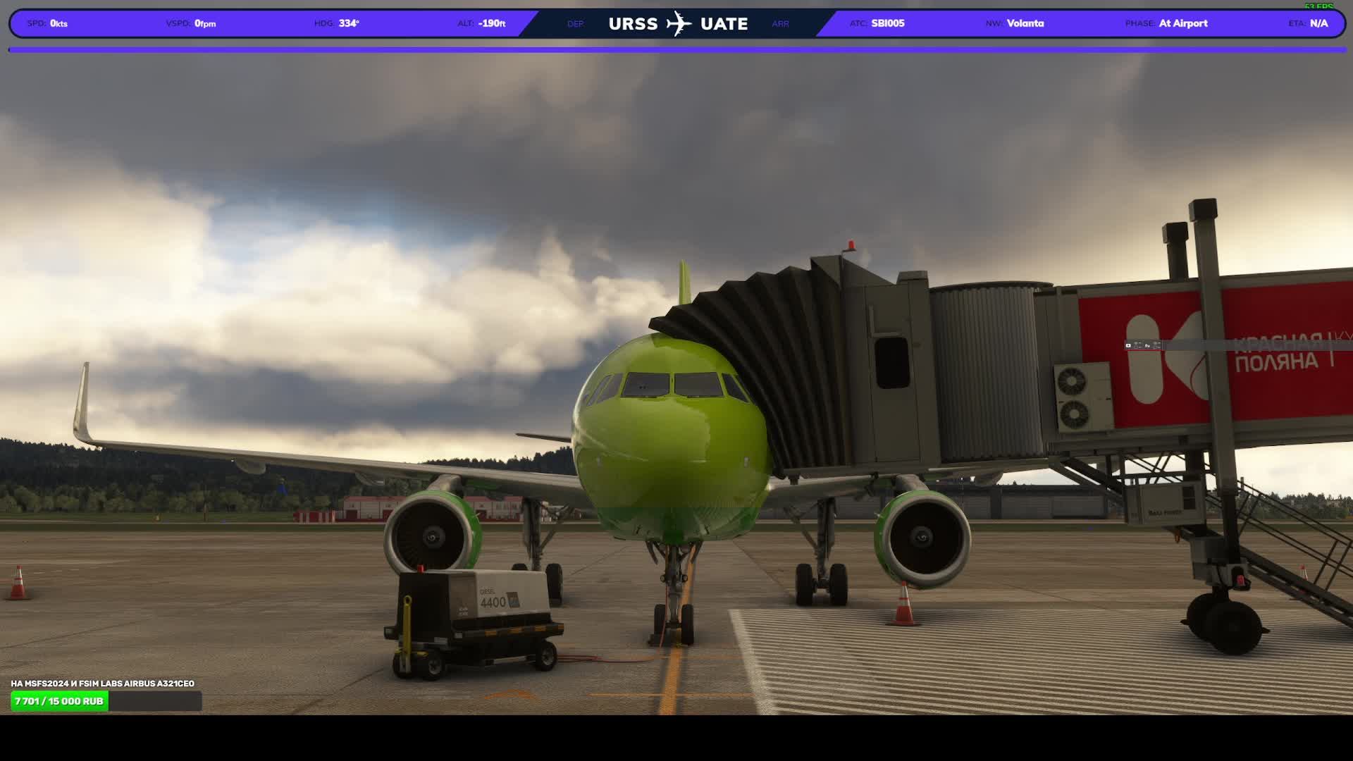 MSFS2020 Fenix simulations A320-200 SL, SBI005, Vatsim, Sochi(URSS) - Aktau(UATE)