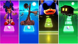 Sonic exe vs Siren Head vs Choo choo Charles exe vs Spider House Head 🌟 Tiles Hop EDM Rush