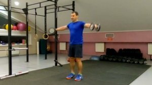 Махи гантель в стороны - вперед