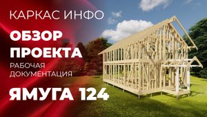 Краткий обзор проектной документации каркасного дома 8,5х8,5м, с мансардой Ямуга 124