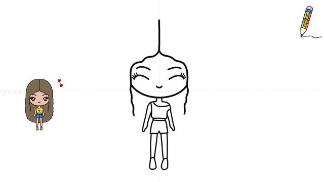 How to Draw a Cute Girl, Easy Drawings @CuteEasyDrawings