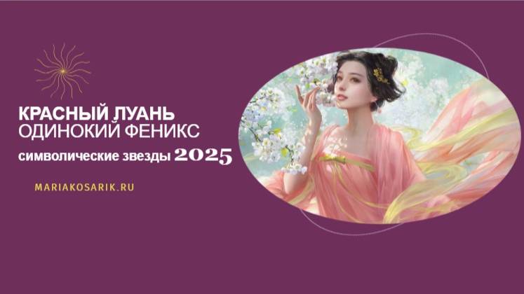 КРАСНЫЙ ЛУАНЬ/ОДИНКИЙ ФЕНИКС 2025 乙巳 / ЦИ МЕНЬ ДУН ЦЗЯ / СИМВОЛИЧЕСКИЕ ЗВЕЗДЫ