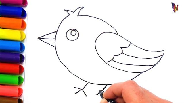 Как для детей нарисовать милую птичку смотреть онлайн