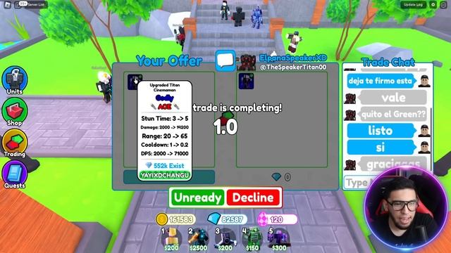 🎉¿QUE OFRECEN en INTERCAMBIO Por UPGRADED ASTRO TITAN CAMERAMAN Ep.72 Toilet Tower Defense Roblox смотреть онлайн