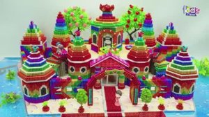 Магнитные шарики - Постройте Самый Красивый Замок С Прудом Вокруг Для Домашних Животных Из Магнитных