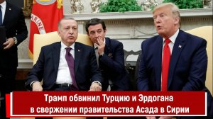 Трамп обвинил Турцию и Эрдогана в свержении правительства Асада в Сирии