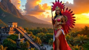 Glamorous Maya Woman _  Ancient Flame _ Retrofuturistic AI Art _ AI Short Film