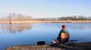 Вот это клёв карася зимой, рыбалка на фидерную снасть, рыба ещё и с икрой