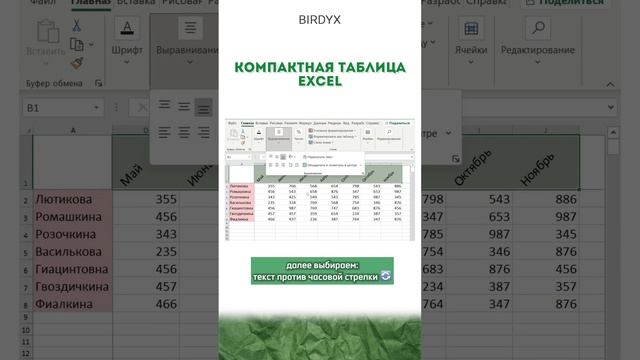 ⚡️Компактная таблица Excel #excel #эксель #birdyx #excelобучение #exceltutorial #excelтаблица