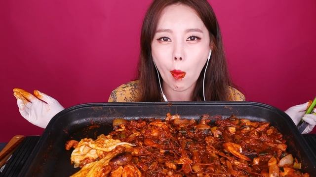 [Mukbang ASMR] 직접 만든 핵존맛탱! 낙곱새🐙(Raw Octopus+Intestine+Shrimp) | Eating Sounds [Ssoyoung 쏘영 ASMR]