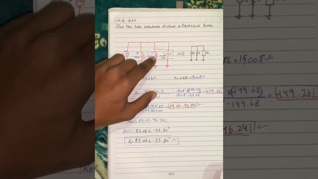 Total impedance in RLC parallel circuit