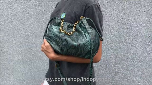 Green python bag