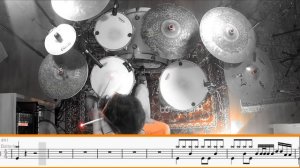 Radiohead - Karma Police - Drum cover (with scrolling drum score)