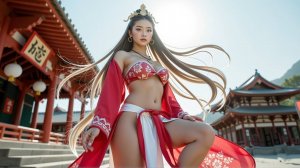 Гламурная японка  Танец сакуры  Ретрофутуристическое искусство ИИ  Короткометражный фильм ИИ