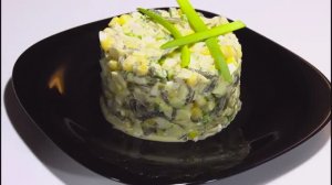 Бюджетный салат, просто быстро. Салат с кальмарами и морской капустой «Морячок»