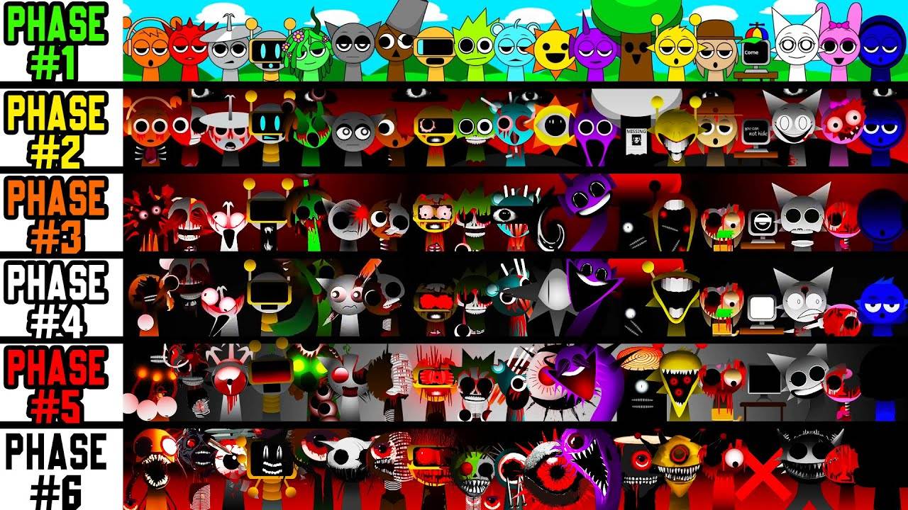 ФАЗА 1, ФАЗА 2, ФАЗА 3, ФАЗА 4 И ФАЗА 5 в INCREDIBOX SPRUNKI - ВСЕ ПЕРВСОНАЖИ ВМЕСТЕ