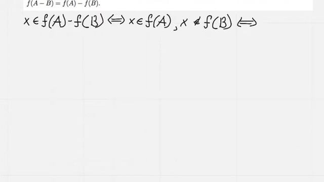 Set Theory :: f(A-B)=f(A) - f(B) смотреть онлайн