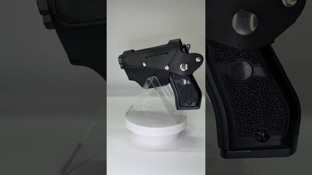 Кобура поясная для Beretta 84 (натуральная кожа) черная с клипсой