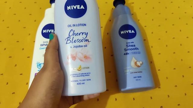 Nivea Body Lotion Review || Whitening Cool Sensation,Cherry Blossom & Jojoba Oil,Shea Smooth