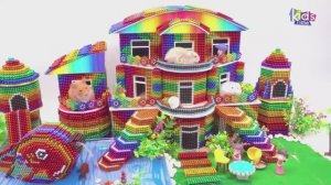 Магнитные шарики - Шикарная Вилла Имеет Двойную Лестницу, Фонтан И Пруд Для Разведения Рыбок  - Magn