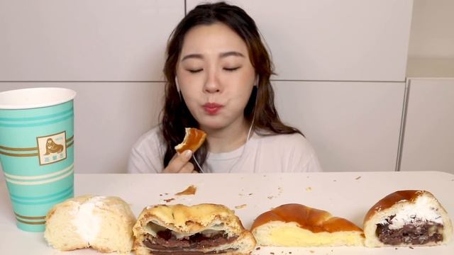 ASMR Cream Bread Mukbang 크림가득 프릳츠 크림빵 먹방 🍞 생크림빵 팥빵 커스터드빵 누텔라 초코빵 디저트먹방 Chocolate Dessert クリームパン Rot
