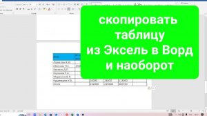 Как правильно скопировать таблицу из Эксель в Ворд и наоборот