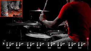 Queen - We Will Rock You - Drum cover (with scrolling drum sheet)