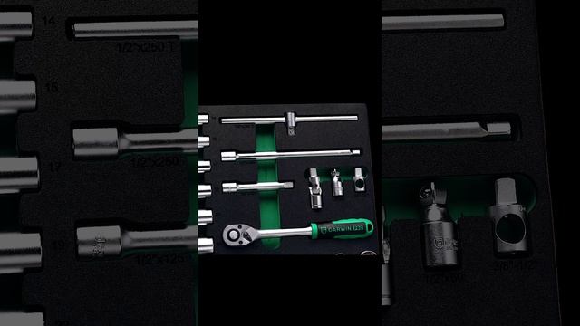 Набор торцевых головок с трещоткой, 10-21 мм, 1/2", 31 предмет, ложемент EVA, 646065 GARWIN PRO