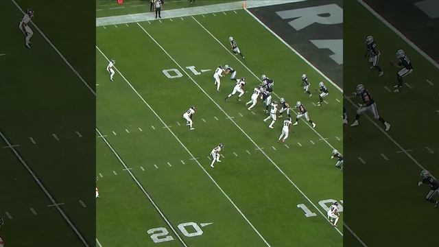 Justin Simmons intercepts the Desmond Ridder pass vs. Las Vegas Raiders