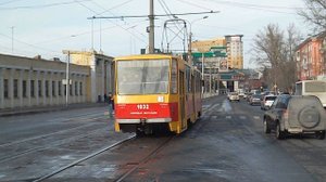 Трамвай Tatra T6B5SU-1032. Покатушки по Барнаулу.