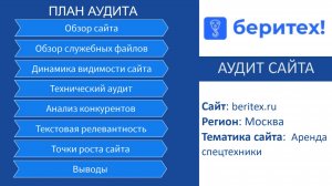 🚀 SEO Аудит сайта beritex.ru