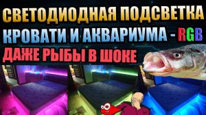 СВЕТОДИОДНАЯ ПОДСВЕТКА КРОВАТИ АКВАРИУМА СВОИМИ РУКАМИ RGB LEDS ДЕМОН БОЛЬШЕ СВЕТОДИОДОВ ПРИКОЛ DIY