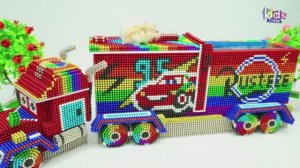 Магнитные шарики -Трейлер Грузовик из мультфильма ТАЧКИ  с аквариумом из магнитных шариков