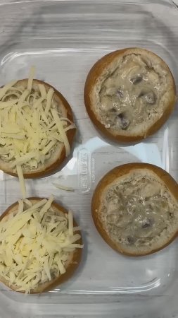 Вкусный жульен в булочке#рецепт #shorts #food #жульен #julien #грибы #вкусно #еда #