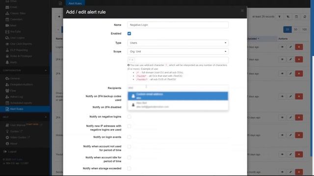 GAT+: How to Set Alert Rules for Negative Logins