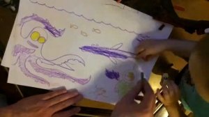 How to draw undersea world with kids. Как нарисовать подводный мир с ребёнком.